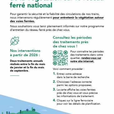 Programmes de traitement de la végétation sur le réseau férré national