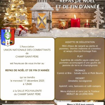 UNC – REPAS DE NOËL ET DE FIN D’ANNÉE