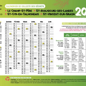 Calendrier de collecte des déchets