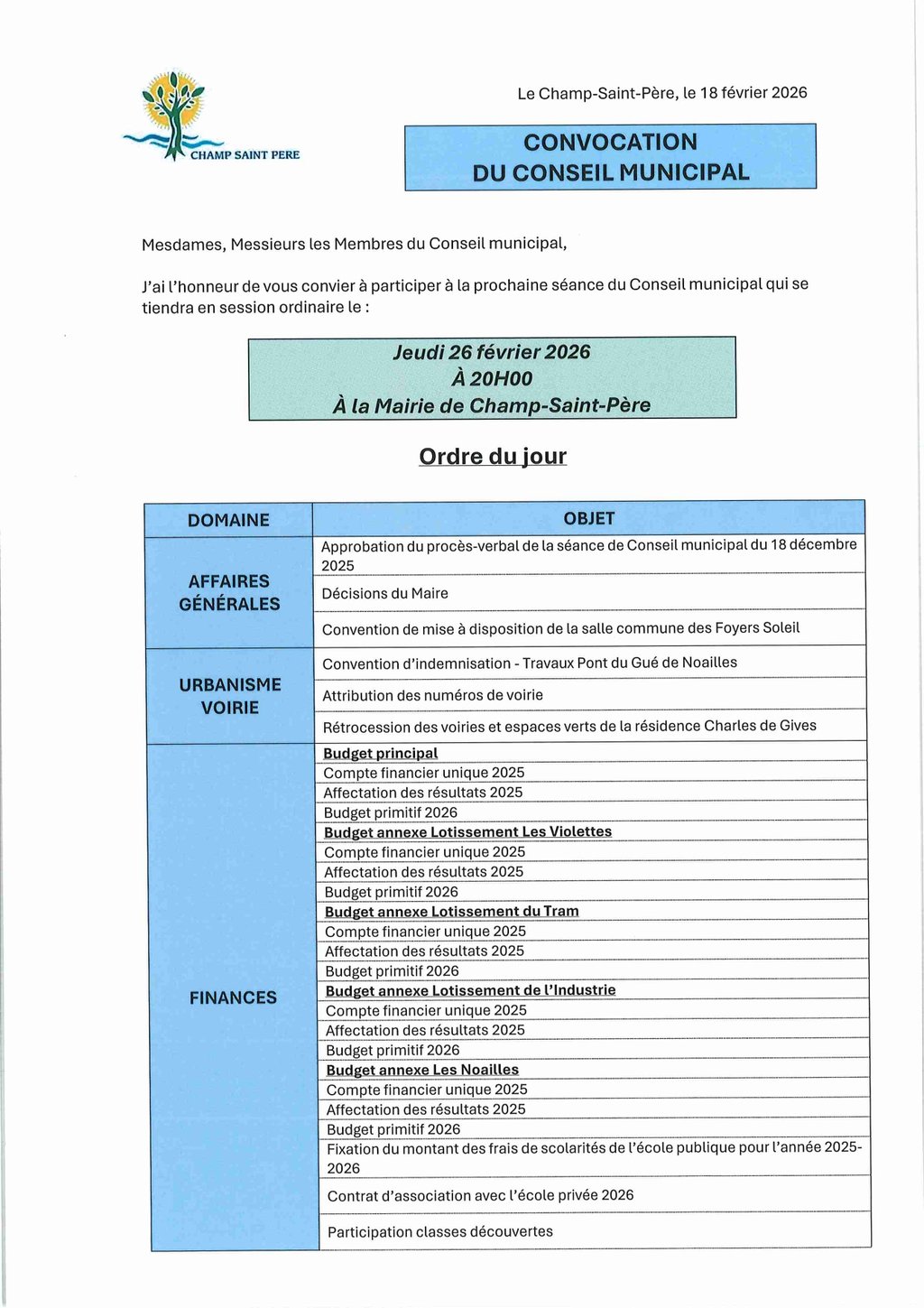 Commune du Champ Saint P&egrave;re