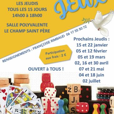 APRÈS-MIDI « JEUX » du JEUDI